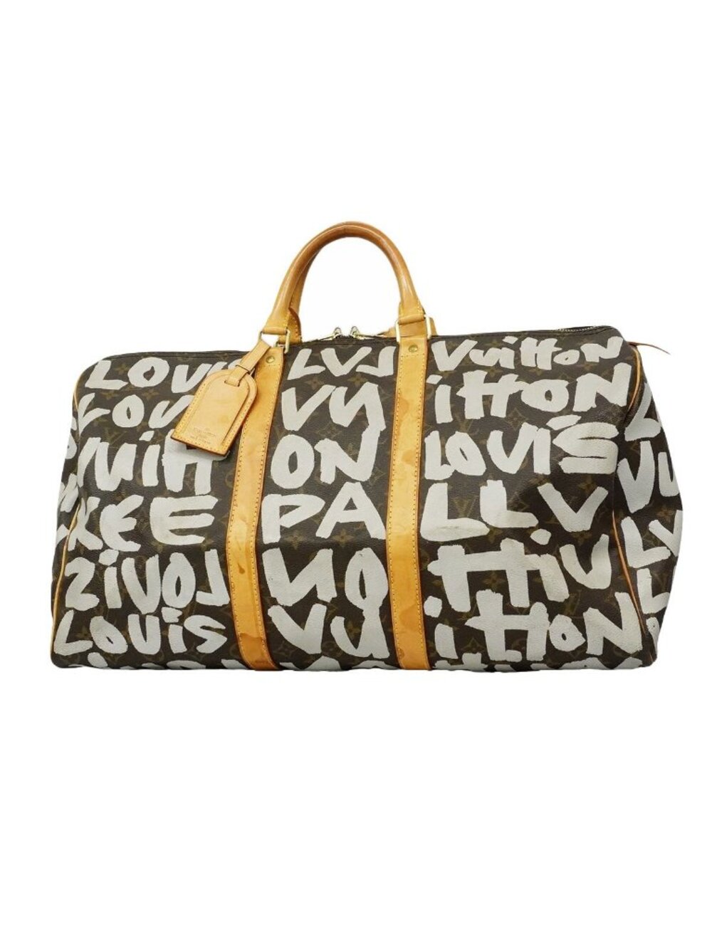 Louis Vuitton Boston Bag Monogram Graffiti Keepall 50 Argent